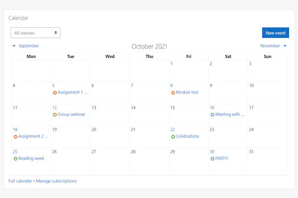 moodle-calendar